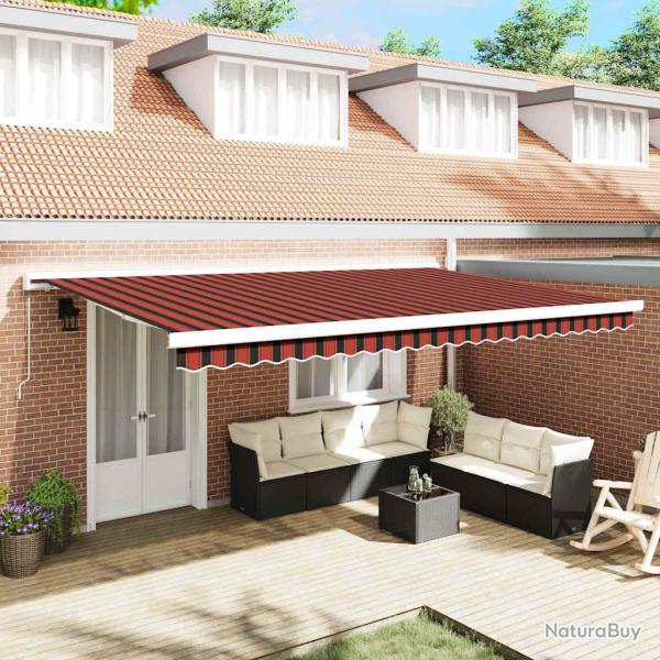 Auvent r�tractable Rouge et Noir 500 � 300 cm