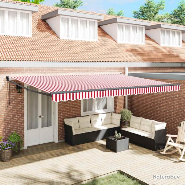 Auvent Rouge et Blanc 500 x 300 x 165 cm Polyester et m�tal