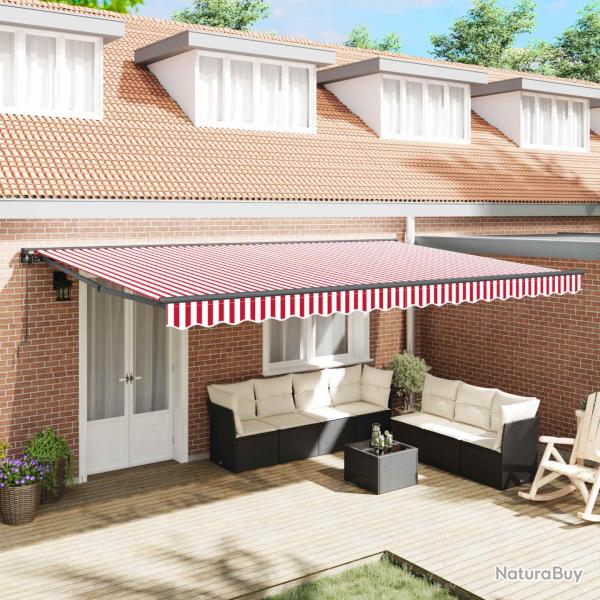 Cadre d'auvent Rouge et Blanc 500 � 300 cm