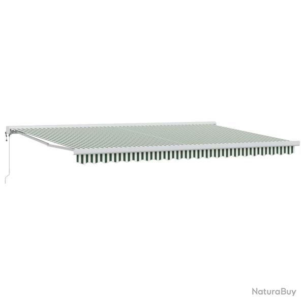 Auvent r�tractable Vert et blanc 500 x 300 x 165 cm