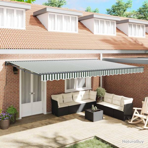 Cadre d'auvent Vert et blanc 500 � 300 cm