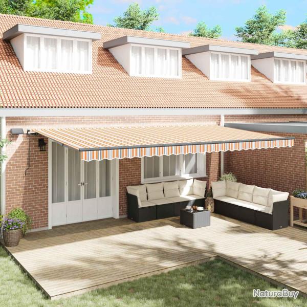 Auvent r�tractable Multicolore 600 � 300 cm Tissu et Aluminium