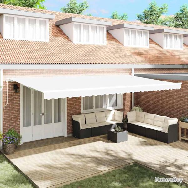 Auvent r�tractable Blanc 600 � 300 cm Polyester et Aluminium