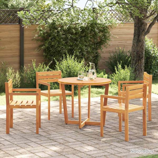 Ensemble de salle � manger, 5 pi�ces, bois massif d'acacia, pour le jardin