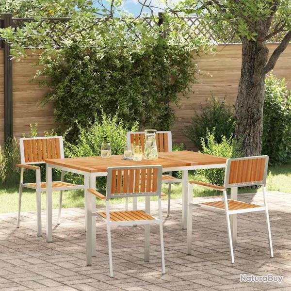 Ensemble de repas ext�rieur 5 pcs Marron Bois de teck massif