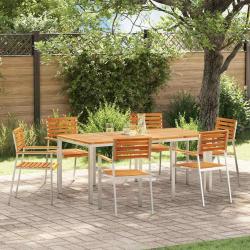 Chaise de 6 pcs Bois d'acacia massif et acier inoxydable