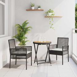 Ensemble bistro de 3 pcs Noir polyrotin