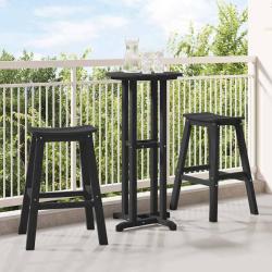 Ensemble de bar de 3 pcs Noir HDPE