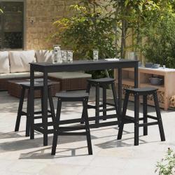 Ensemble de bar de 4 pcs Noir HDPE