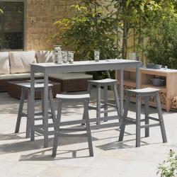 Ensemble de bar de 4 pcs Gris clair HDPE