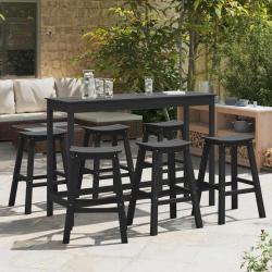 Ensemble de bar de 6 pcs Noir HDPE