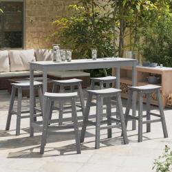 Ensemble de bar de 6 pcs Gris clair HDPE