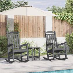 Chaise &agrave; bascule 2 pcs Gris clair 92 x 70 x 108 cm Poly&eacute;thyl&egrave;ne