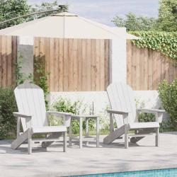 Chaise de 3 pcs Blanc Poly&eacute;thyl&egrave;ne