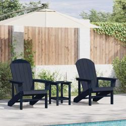 Chaise de 3 pcs Bleu marine Poly&eacute;thyl&egrave;ne