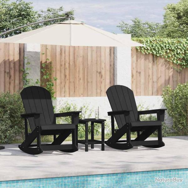 Chaises Ber�antes Adirondack 2 pcs Noir HDPE