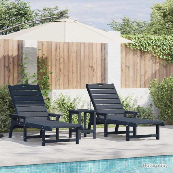 Transat 2 pcs Bleu marine 195,5 x 53 x 98,5 cm Poly�thyl�ne