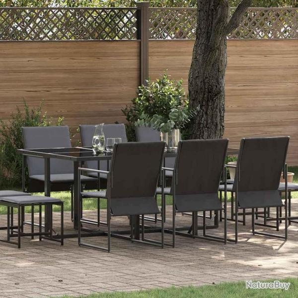 Ensemble de salle � manger pour 11 pcs Noir Acier