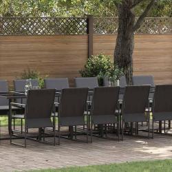 Ensemble de salle &agrave; manger pour 17 pcs Noir Acier