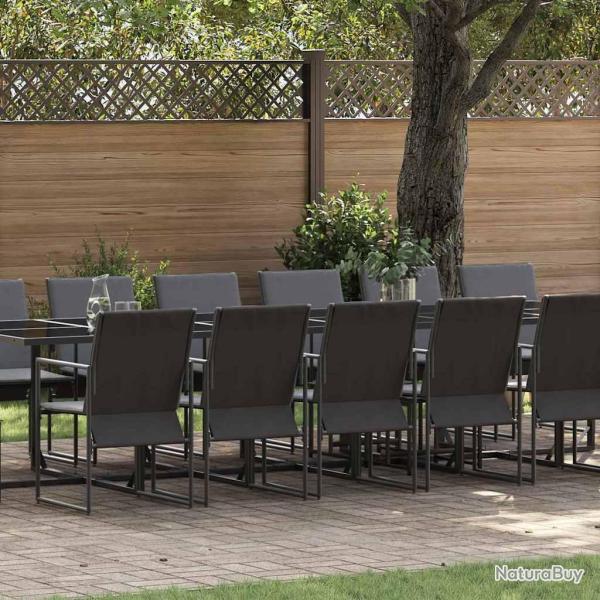 Ensemble de salle � manger pour 17 pcs Noir Acier