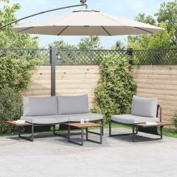 Ensemble de salle &agrave; manger pour 3 pcs Gris clair Acier