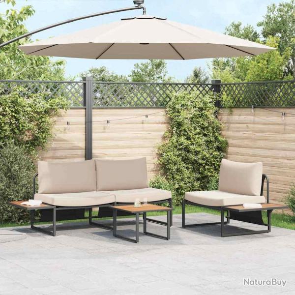 Ensemble de salle � manger pour 3 pcs Taupe Acier