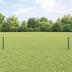 Cl&ocirc;ture Euro avec poteau 10 x 0,4 m Acier recouvert de PVC Vert