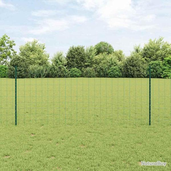 Cl�ture Euro avec poteau 10 x 1 m Acier recouvert de PVC Vert