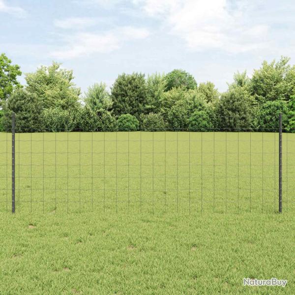 Cl�ture Euro avec poteau 25 x 0,8 m Acier recouvert de PVC Gris