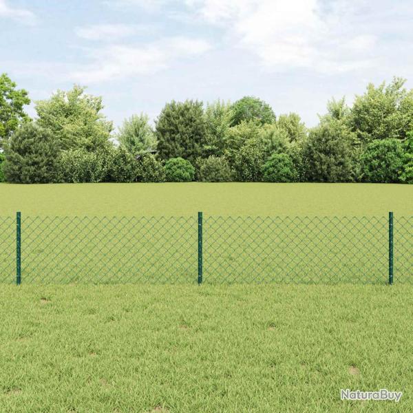 Cl�ture en cha�ne ext�rieure avec poteau 10 x 0,4 m Vert Maille