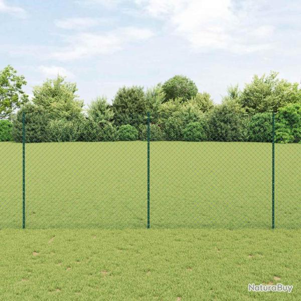 Cl�ture en cha�ne ext�rieure avec poteau 10 x 1,4 m Vert Maille
