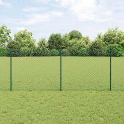 Cl&ocirc;ture grillag&eacute;e avec poteau 25 x 1 m Acier recouvert de PVC