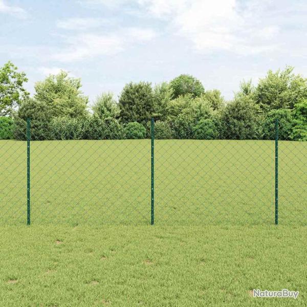 Cl�ture grillag�e avec poteau 25 x 1 m Acier galvanis� Vert