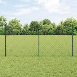 Cl&ocirc;ture grillag&eacute;e avec poteau 25 x 1,2 m Acier recouvert de PVC