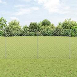 Cl&ocirc;ture grillag&eacute;e avec poteau 10 x 1,4 m Acier galvanis&eacute; Maille