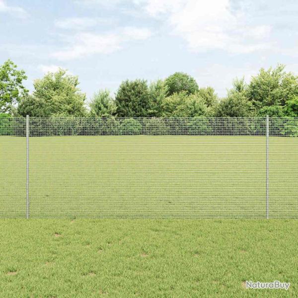 Cl�ture en fil soud� avec poteaux 10 x 1 m Acier galvanis�