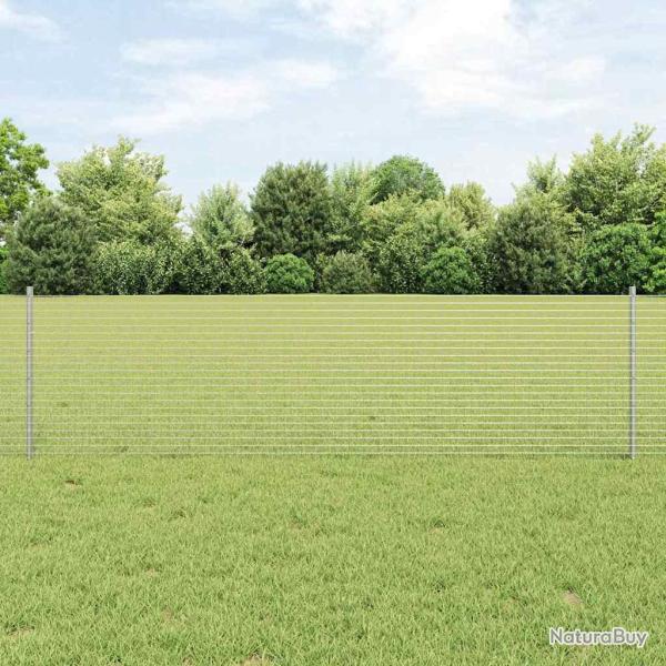 Cl�ture en fil soud� avec poteaux 25 x 0,6 m Acier galvanis�