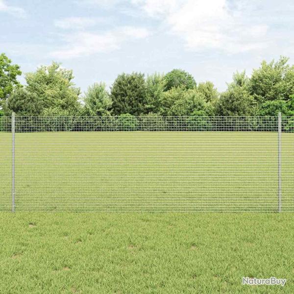 Cl�ture en fil soud� avec poteaux 100 x 0,8 m Acier galvanis�