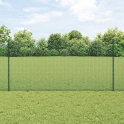 Cl&ocirc;ture en fil soud&eacute; avec poteaux 25 x 1,2 m Vert Maille