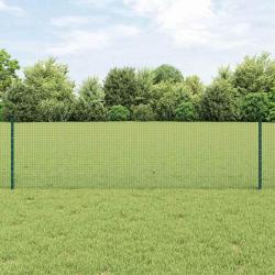 Cl&ocirc;ture en fil soud&eacute; avec poteaux 50 x 0,6 m Vert Maille