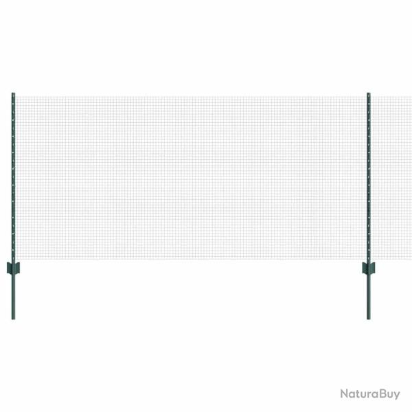 Cl�ture en fil soud� avec poteaux 100 x 1 m Vert Maille