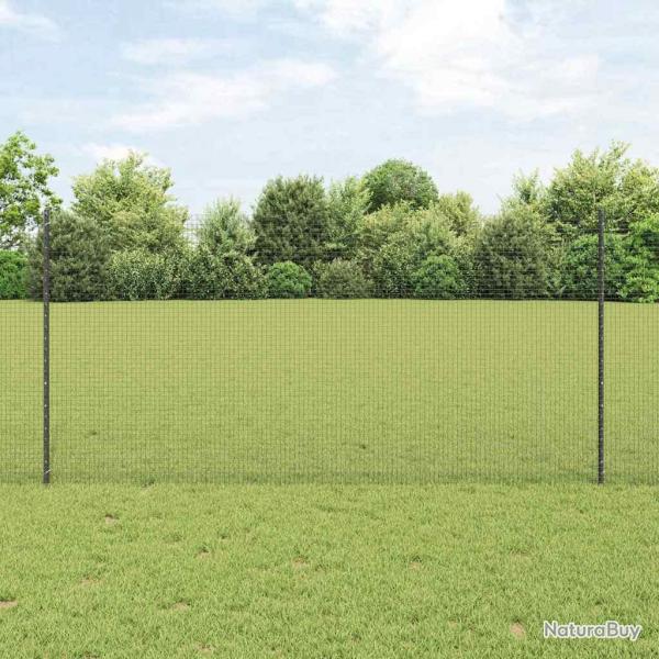 Cl�ture en fil soud� avec poteaux 10 x 1,2 m Gris Maille