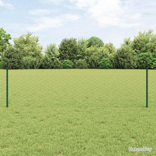 Cl�ture hexagonale ext�rieure avec poteau 10 x 0,5 m Vert