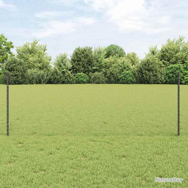 Cl�ture hexagonale avec poteau 50 x 0,8 m Gris Maille