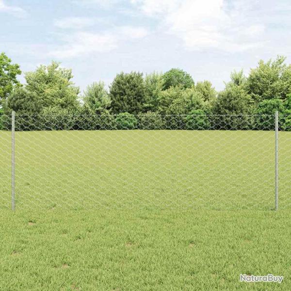 Cl�ture hexagonale avec poteau 10 x 0,8 m Acier galvanis�