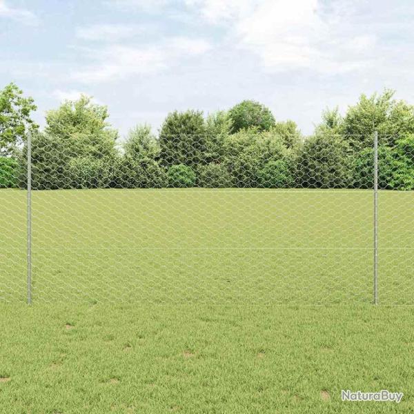 Cl�ture hexagonale avec poteau 10 x 1,2 m Acier galvanis�