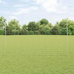 Cl&ocirc;ture sauvage ext&eacute;rieure avec poteaux 50 x 1,6 m Argent&eacute;