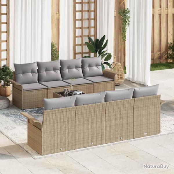 Ensemble de canap� de 9 pcs Beige Poly rotin