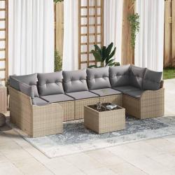 Ensemble de canap&eacute; de Beige 55 x 55 x 37 cm polyrotin