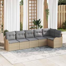 Ensemble de canap&eacute; de 6 pcs Beige polyrotin
